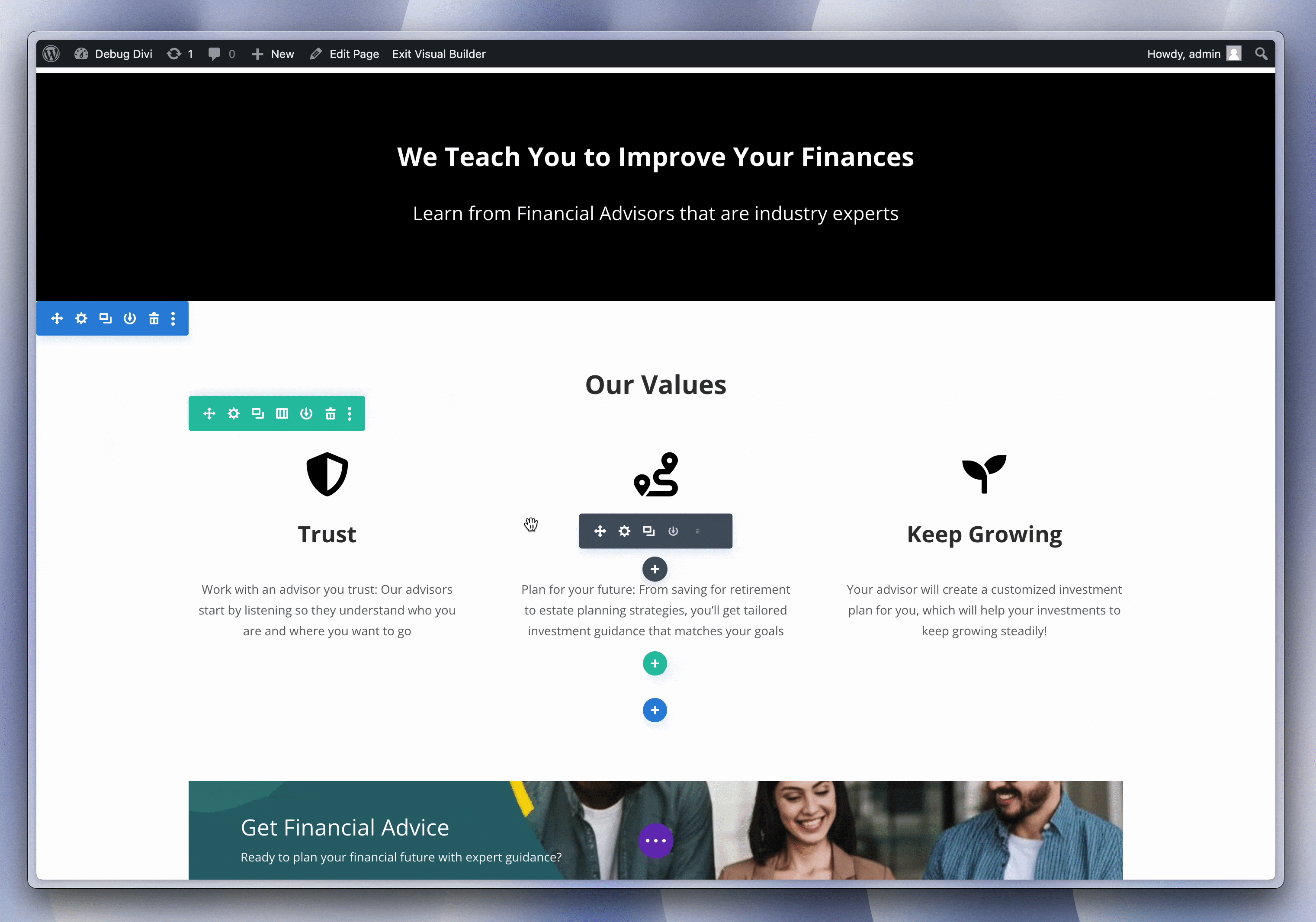 Divi Mess with Settings and Add A New Section