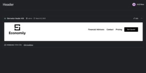 Header in Elementor