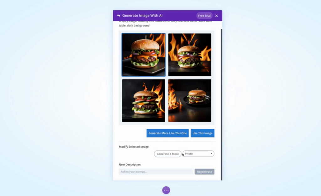 AI image generation in Divi