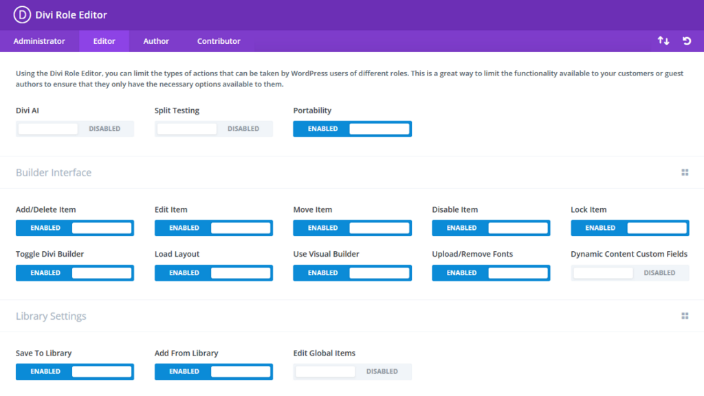 Grant specific module permission in Divi