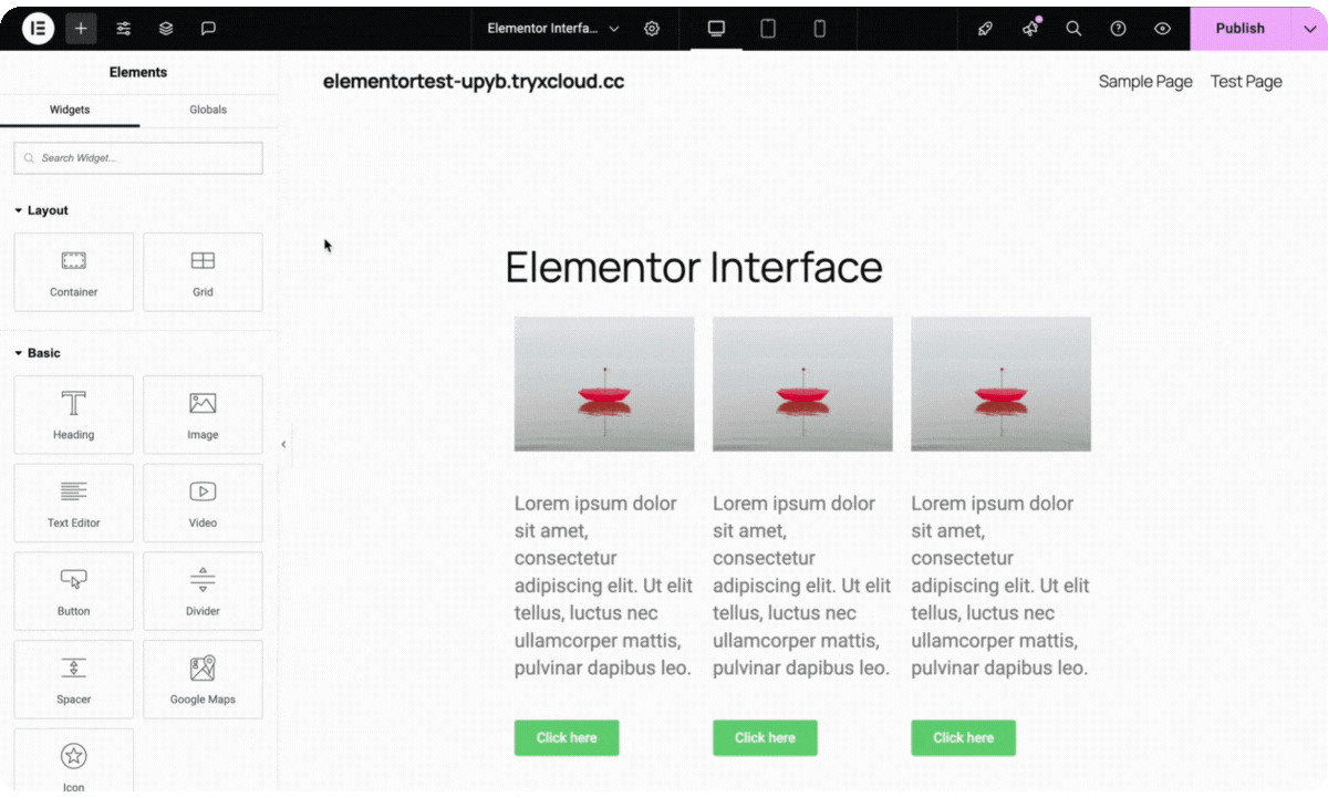 Elementor global theme style