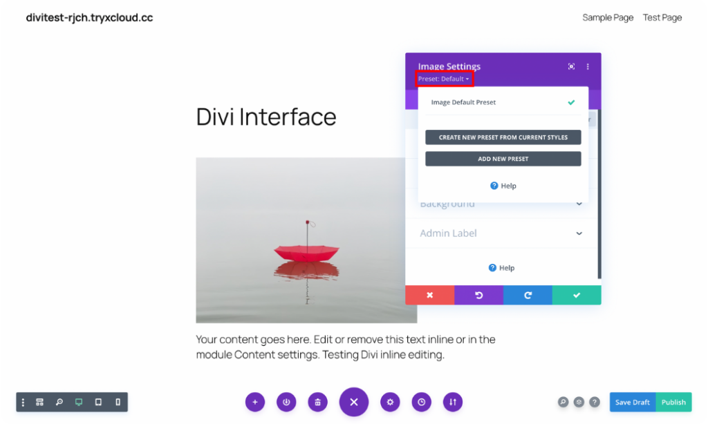 divi global style presets